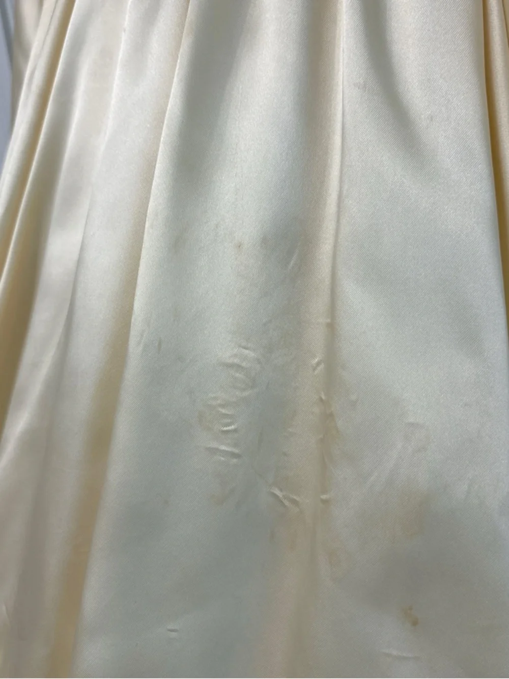 Vintage Victorian Girls Ivory Satin Lace Ruffled Dress with Burgundy Ribbon